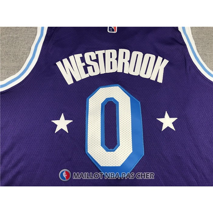 Maillot Los Angeles Lakers Russell Westbrook NO 0 Ville Edition 2021-22 Volet